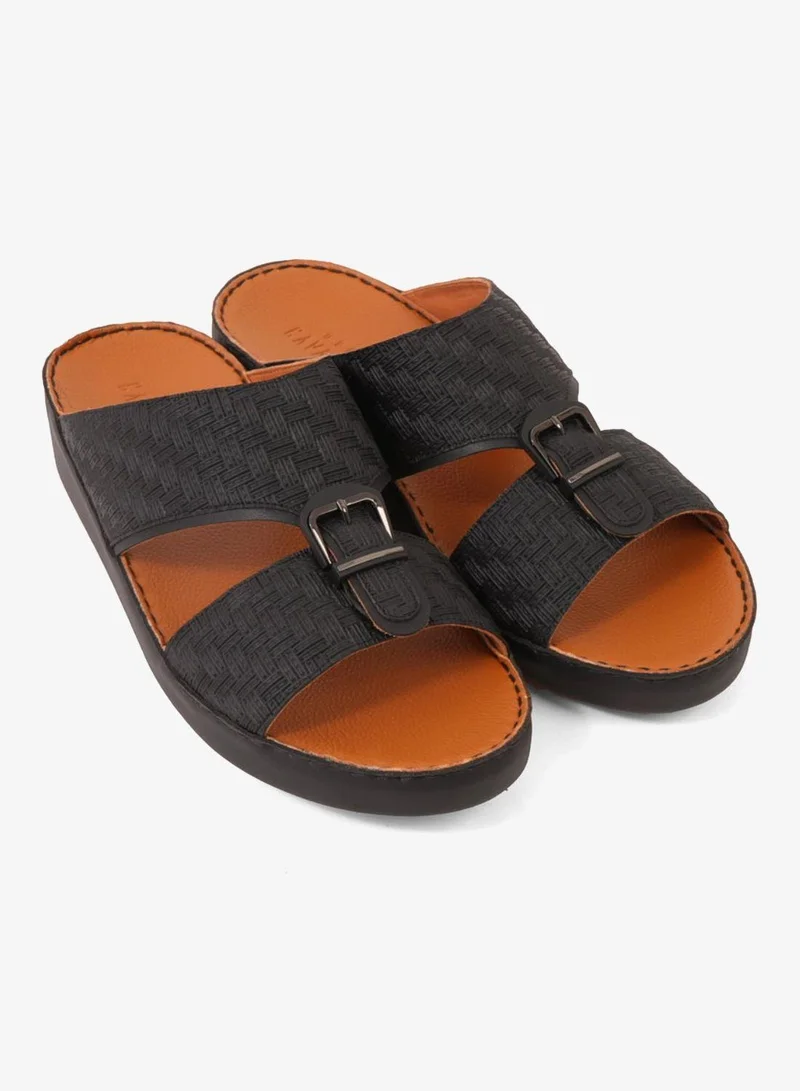UOMO Cavalier  UOMO CAVALIER PREMIUM LEATHER ARABIC SANDALS BLACK for Men | Best Price UAE