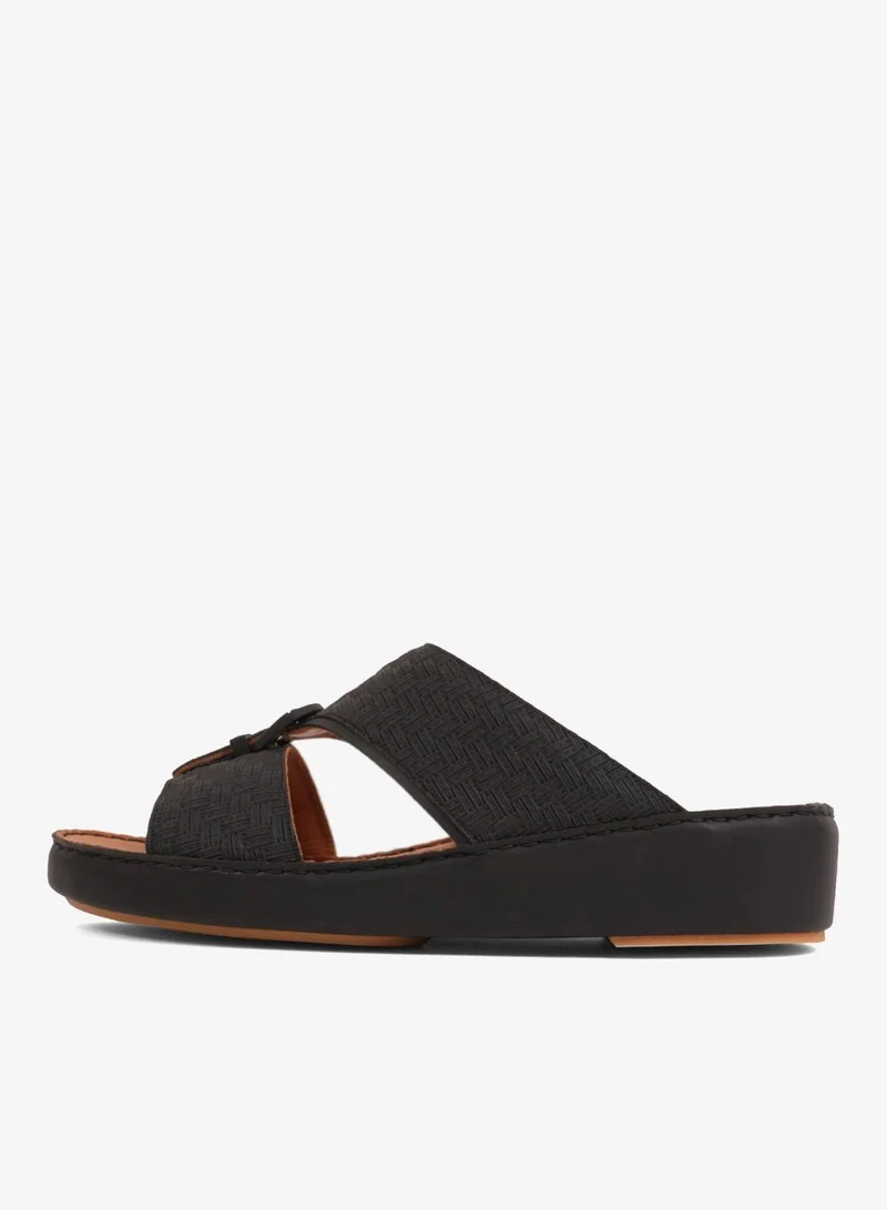 UOMO CAVALIER PREMIUM LEATHER ARABIC SANDALS BLACK
