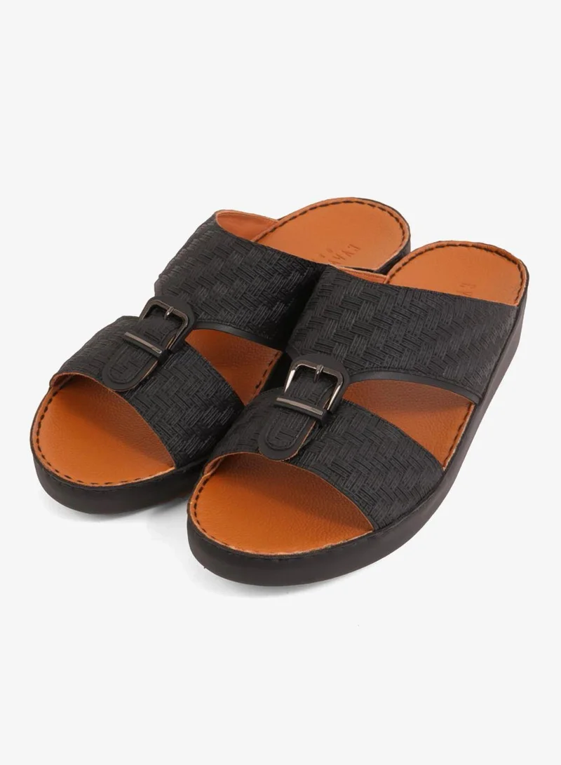 UOMO Cavalier  UOMO CAVALIER PREMIUM LEATHER ARABIC SANDALS BLACK for Men | Best Price UAE