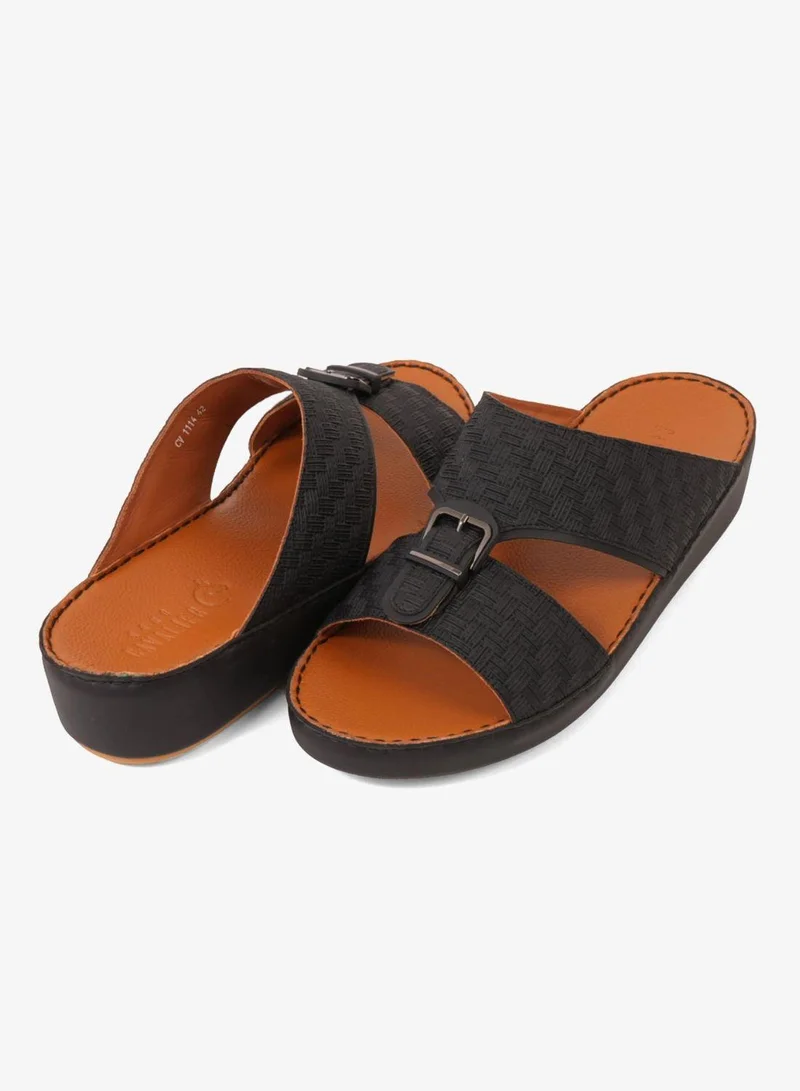 UOMO Cavalier  UOMO CAVALIER PREMIUM LEATHER ARABIC SANDALS BLACK for Men | Best Price UAE