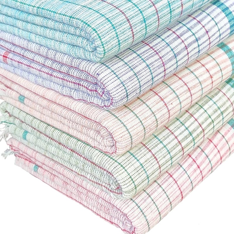 Mk weaves منشفة حمام قطنية Mk 250 GSM متعددة الألوان (مجموعة من 5، 29 × 64 بوصة) - Image 4