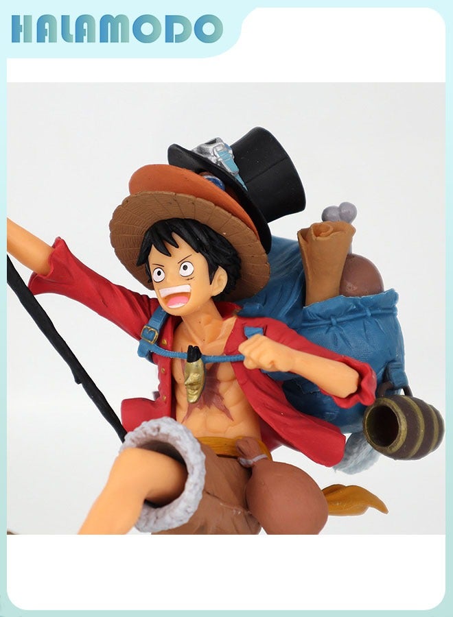 HALAMODO One Piece, Luffy Running with Backpack on the Grand Line, 20 cm Trendy Toy Handmade Model Figure & Desktop Decoration  - Image 2