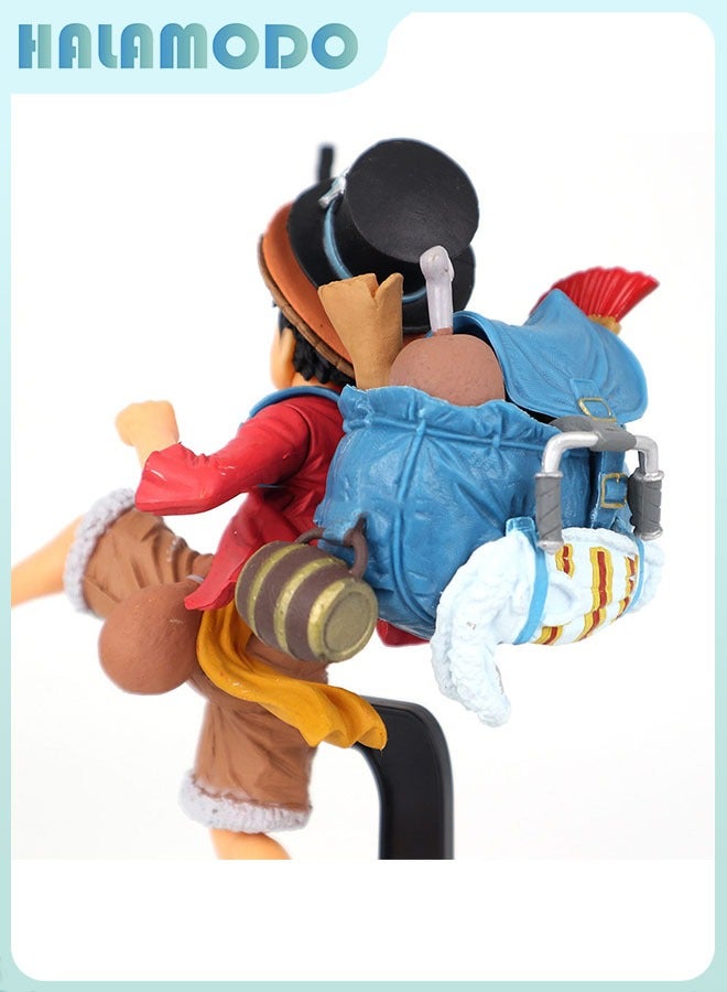HALAMODO One Piece, Luffy Running with Backpack on the Grand Line, 20 cm Trendy Toy Handmade Model Figure & Desktop Decoration  - Image 3