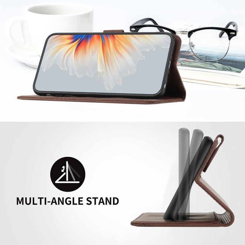 إيروريكس جراب هاتف من الجلد بنمط عالمي لهاتف vivo V60 5G (بني) - Image 4