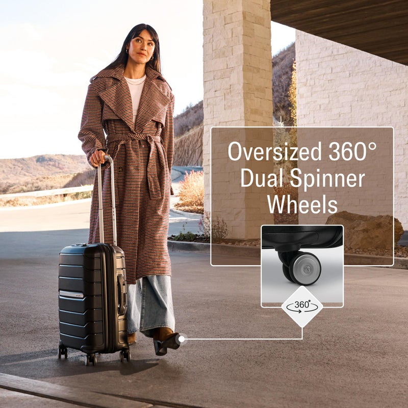 Samsonite Freeform Hardside Carry-On Luggage with Spinner Wheels - Hardshell Suitcase - TSA, Airline-Approved - Expandable Hard Shell, Smooth Rolling Wheels for Lightweight Travel - Light Grey - Image 2