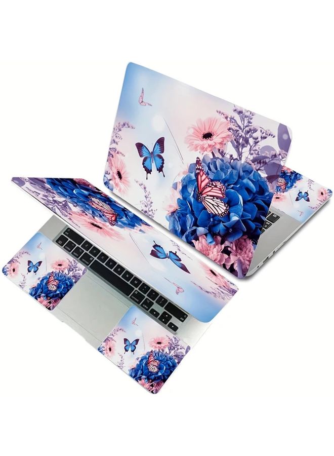 Universal Laptop Skin Decal With Wrist Pad Stickers Size 14 96X10 63 Inch Butterfly Floral Design Easy Apply Remove Bubble Free - Image 5