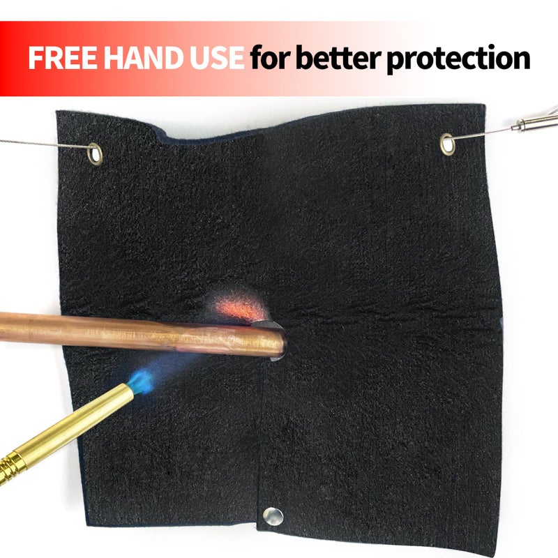 Tohonfoo Welding Blanket Fireproof  2 Packs Opening Shape Heat Shield Mat  Brazing Heat Shield For Torch  Welding Pad For Plumbing  Fire Flame Resistant Cloth Rag  Solder Plumbers Hvac Torch Protector - Image 2