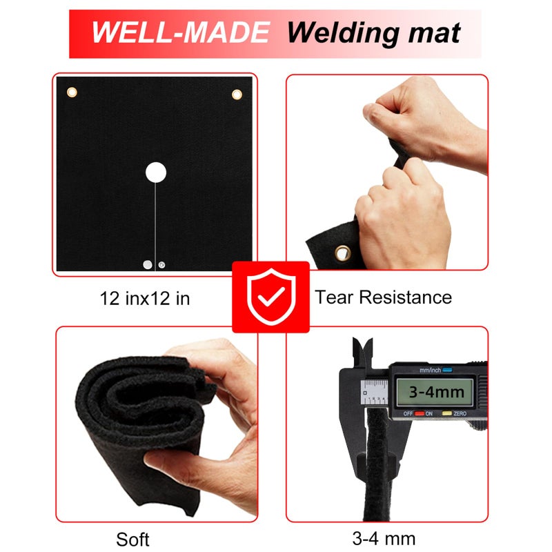 Tohonfoo Welding Blanket Fireproof  2 Packs Opening Shape Heat Shield Mat  Brazing Heat Shield For Torch  Welding Pad For Plumbing  Fire Flame Resistant Cloth Rag  Solder Plumbers Hvac Torch Protector - Image 4