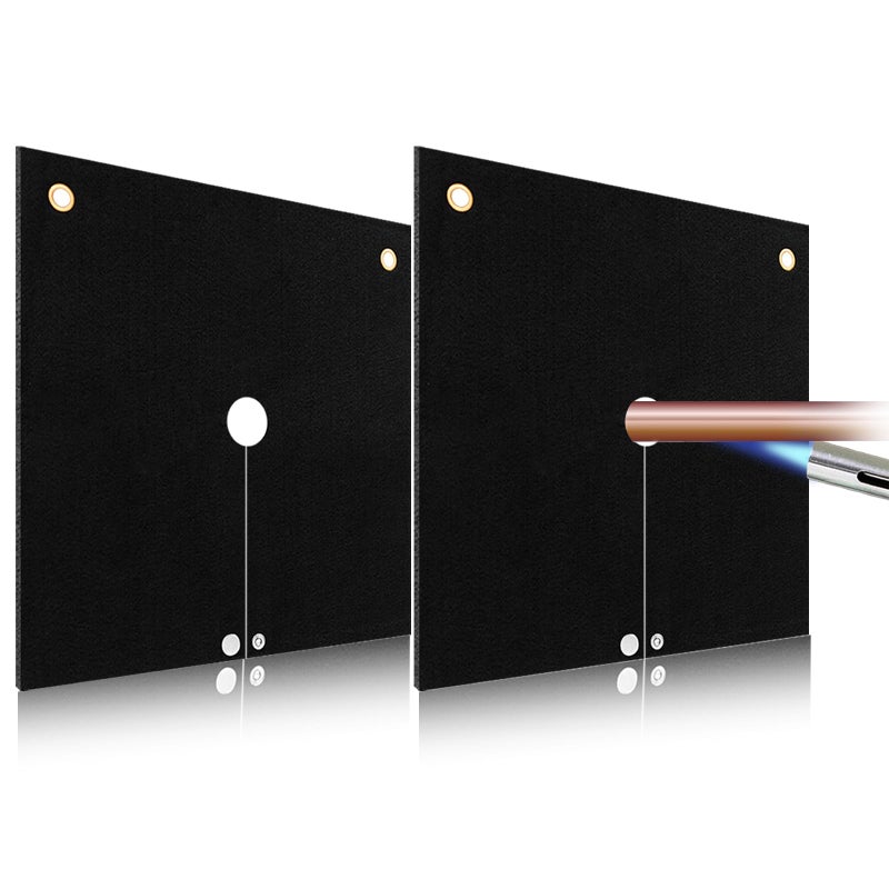 Tohonfoo Welding Blanket Fireproof  2 Packs Opening Shape Heat Shield Mat  Brazing Heat Shield For Torch  Welding Pad For Plumbing  Fire Flame Resistant Cloth Rag  Solder Plumbers Hvac Torch Protector - Image 1