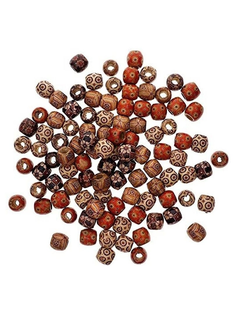 Excefore 950pcs 12mm Mixed Painted Drum Wood Spacer Beads Wooden Beads for DIY Jewelry Making Hair Accessories - Image 1