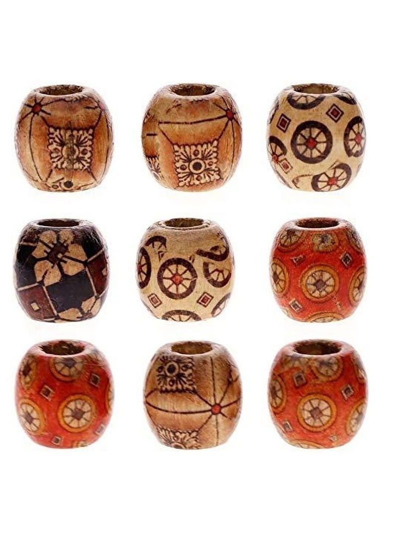 Excefore 950pcs 12mm Mixed Painted Drum Wood Spacer Beads Wooden Beads for DIY Jewelry Making Hair Accessories - Image 5