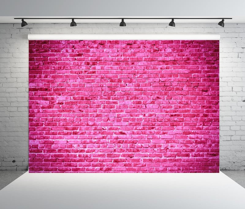 BELECO 7x5ft Fabric Pink Brick Backdrop for Photography Hot Pink Brick Wall Backdrop Background for Girls Lady Women Portrait Photo Shoot Birthday Cake Table Decorations Video Studio Booth Props - Image 5