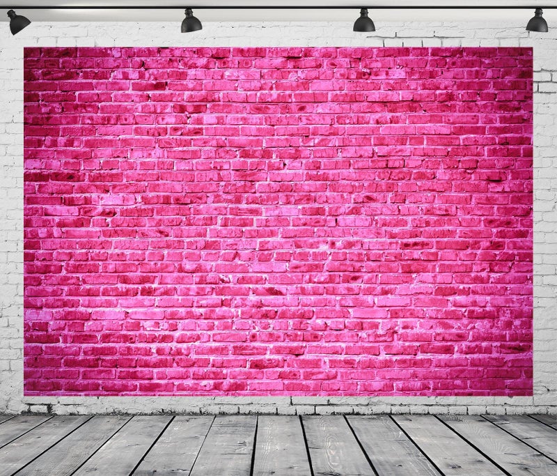 BELECO 7x5ft Fabric Pink Brick Backdrop for Photography Hot Pink Brick Wall Backdrop Background for Girls Lady Women Portrait Photo Shoot Birthday Cake Table Decorations Video Studio Booth Props - Image 4