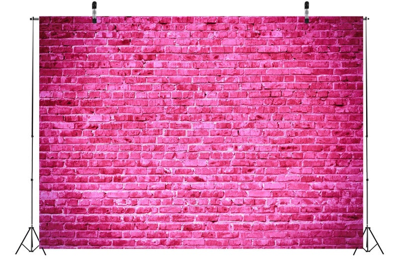 BELECO 7x5ft Fabric Pink Brick Backdrop for Photography Hot Pink Brick Wall Backdrop Background for Girls Lady Women Portrait Photo Shoot Birthday Cake Table Decorations Video Studio Booth Props - Image 3