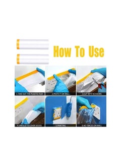 PROMASS promass 1.1M x 20M Tape and Drape, Plastic Drop Cloth Plastic Sheeting with Masking Tape,Waterproof Dust-Proof Protective Masking Film,Prevent Dust Paint Cover for Car,Furniture,Carpet,Floor,Bed  - Image 4