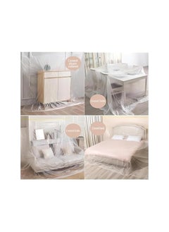 PROMASS promass 1.1M x 20M Tape and Drape, Plastic Drop Cloth Plastic Sheeting with Masking Tape,Waterproof Dust-Proof Protective Masking Film,Prevent Dust Paint Cover for Car,Furniture,Carpet,Floor,Bed  - Image 5