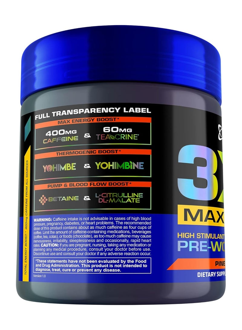 يو إس إن USN 3XT محفز عالي قبل التمرين بنكهة الأناناس والمانجو 180 جم 30 حصة - Image 2