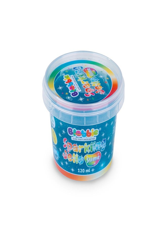 Blobbie® Sparkling Jello Slime Set of 3 for Boys - Blue, Yellow, Orange with Sparkling Glitters - 360 ml - Scented - Non-Sticky - Non-Toxic - Age 4+ - Image 2