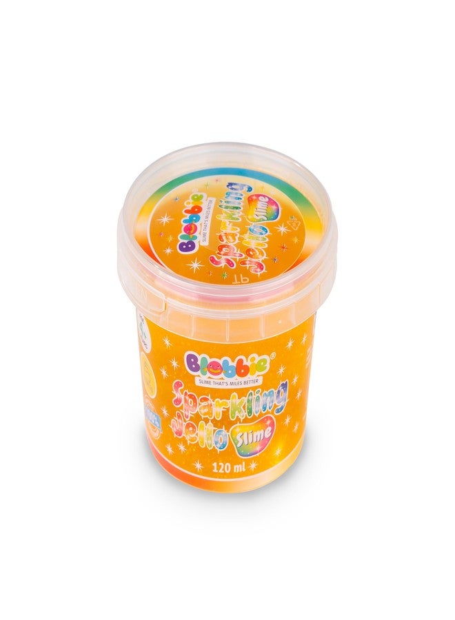Blobbie® Sparkling Jello Slime Set of 3 for Boys - Blue, Yellow, Orange with Sparkling Glitters - 360 ml - Scented - Non-Sticky - Non-Toxic - Age 4+ - Image 3