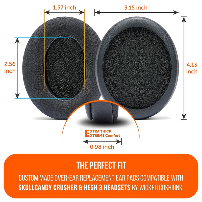 WC Freeze Crusher - Cooling Gel Earpads Compatible with Skullcandy Crusher, by Wicked Cushions - Fits Skullcandy Crusher & Hesh 3 Headphones, Soft Memory Foam, Cooler for Longer | Black - Image 5