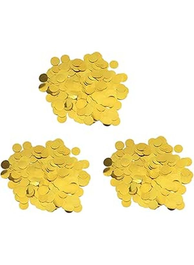 Gold Round Sequins Confetti 60g 3 Pack For Wedding Party Table Balloon Decorations - Image 1
