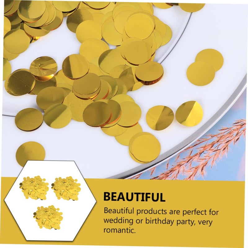 Gold Round Sequins Confetti 60g 3 Pack For Wedding Party Table Balloon Decorations - Image 5