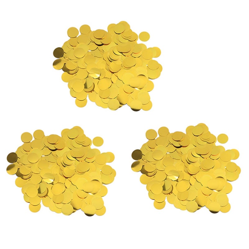 Gold Round Sequins Confetti 60g 3 Pack For Wedding Party Table Balloon Decorations - Image 2