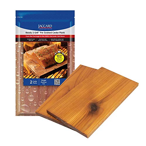Jaccard Ready 2 Grill Pre-Soaked Cedar Planks, Premium Wood Planks For Serving, Ideal Grilling Accessories for Gas, Ceramic, and Charcoal Grills, Small, 2 Planks - Image 1
