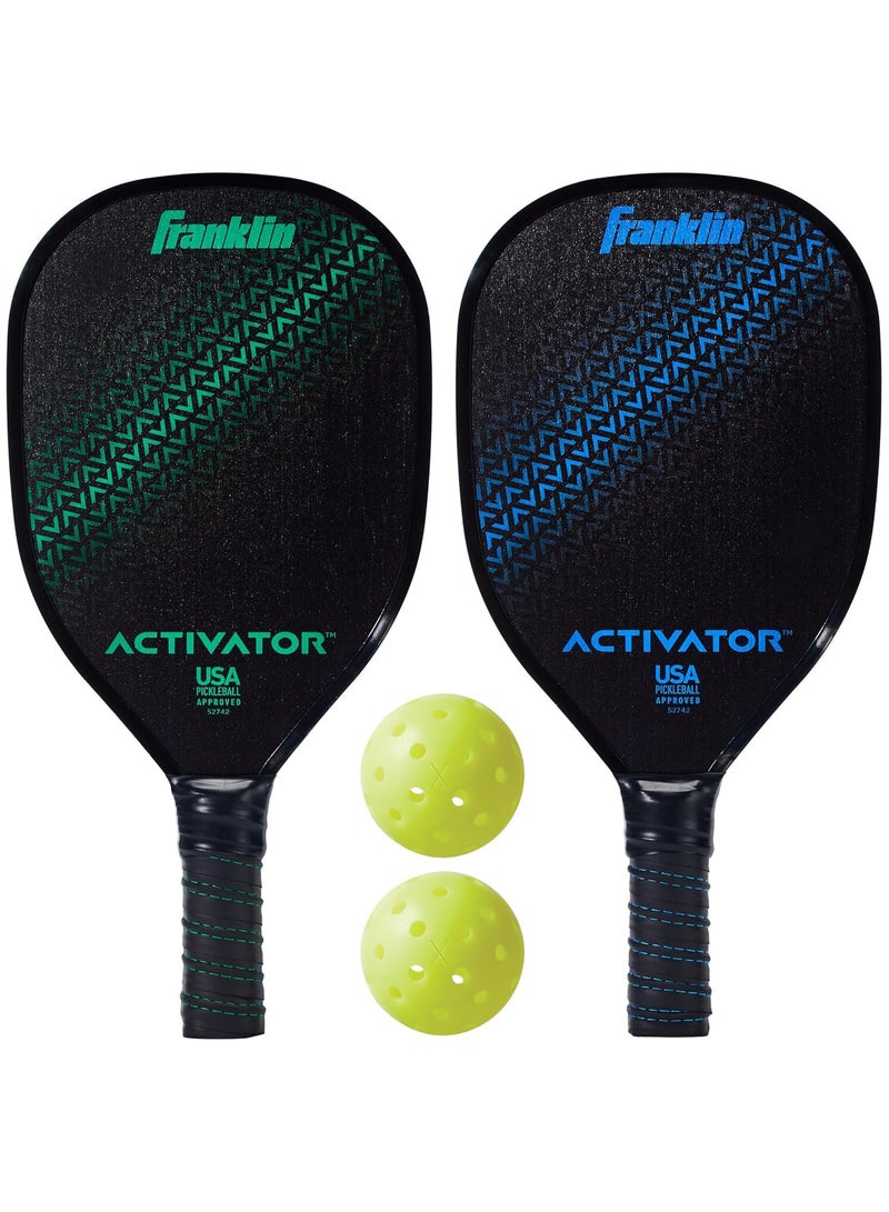 Franklin Pickleball Paddle & Ball Set – 2 Player Activator Set,USAPA Approved, Wood Rackets + Balls - Image 1