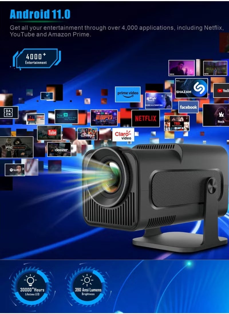 ELTRAZONE 390 ANSI Lumens HD Smart Projector with Android 11 – Portable Mini Home Theater Projector with 130" Display, 4K Support, 180° Rotating Screen, WiFi, Bluetooth, Mobile Phone Mirroring for Movies, Gaming & Presentations**  - Image 5