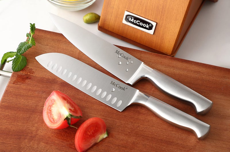 McCookÂ® Kitchen Knife Sets,German Stainless Steel Knives Block Set with Built-in Sharpener - Image 5