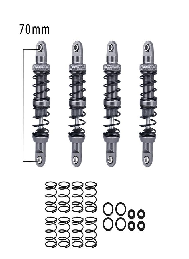 Pothyes RC Threaded Shock Absorber Oil Adjustable Damper Set with Springs for 1/10 RCTruck Crawler Axial SCX10 I II III Capra TRX4 D90 Wraith Metal Upgrade Part (gray, 70mm) - Image 3