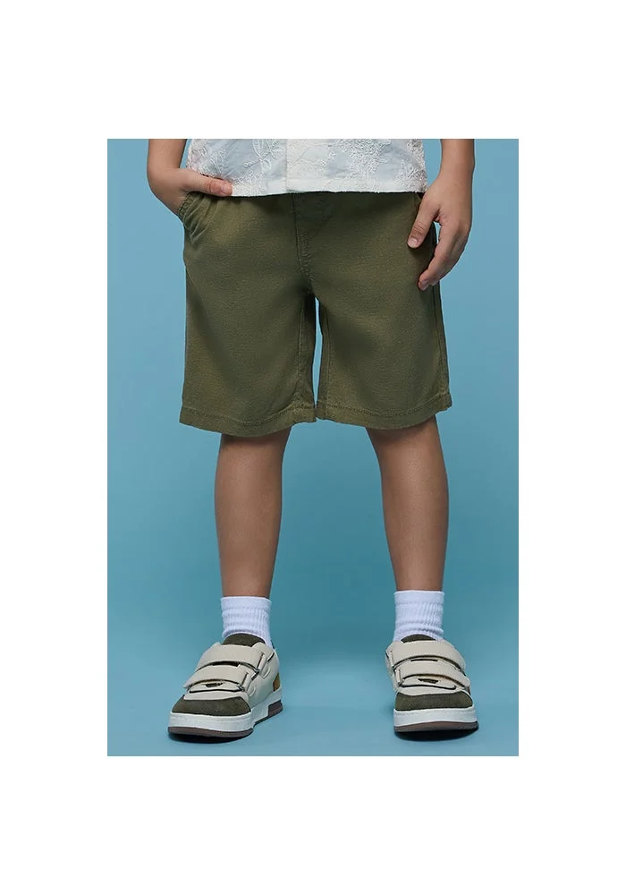 R&b Solid Shorts with Button Closure