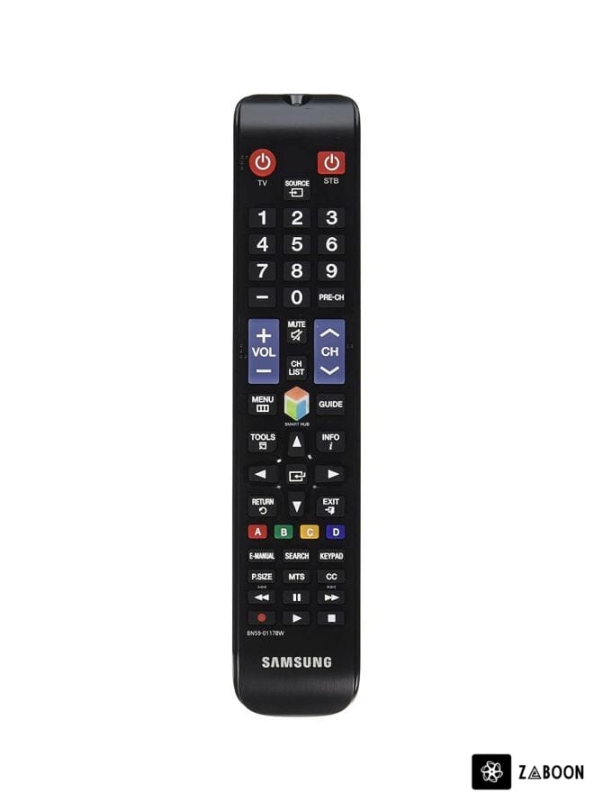 Zaboon TV Remote Control 9x2x2inch Black/Red/Yellow