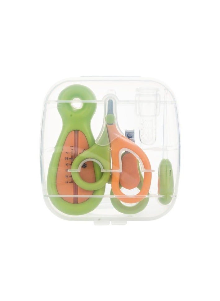 أطفال الهوغوز مجموعة العناية بالطفل قصاصات الأظافر الأذن ملعقة الماء عداد درجة حرارة الماء 6 قطع (أخضر -برتقالي) - Image 1