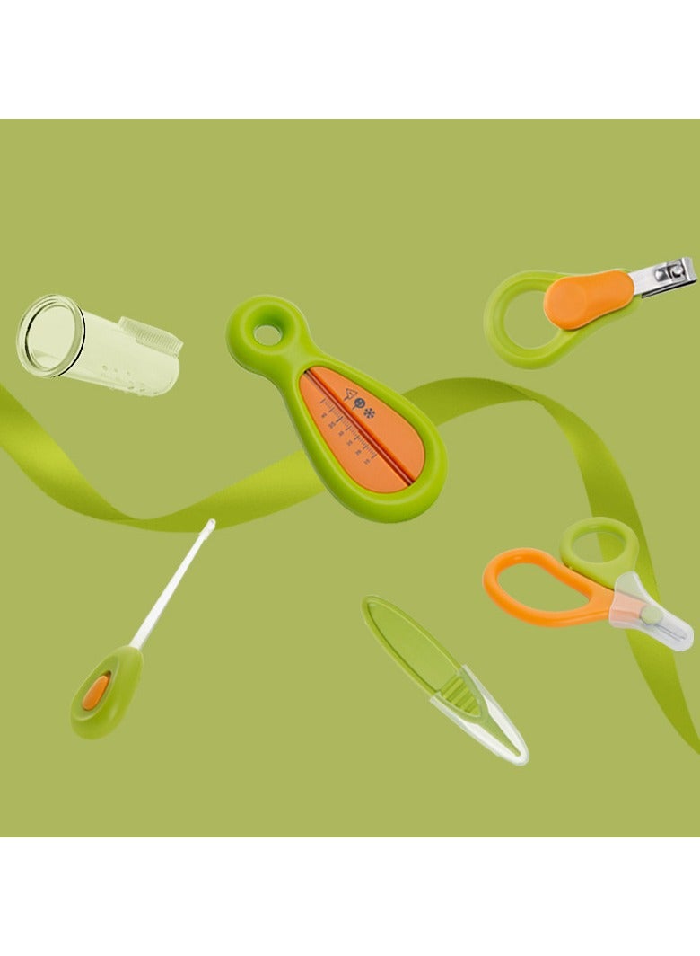 أطفال الهوغوز مجموعة العناية بالطفل قصاصات الأظافر الأذن ملعقة الماء عداد درجة حرارة الماء 6 قطع (أخضر -برتقالي) - Image 2