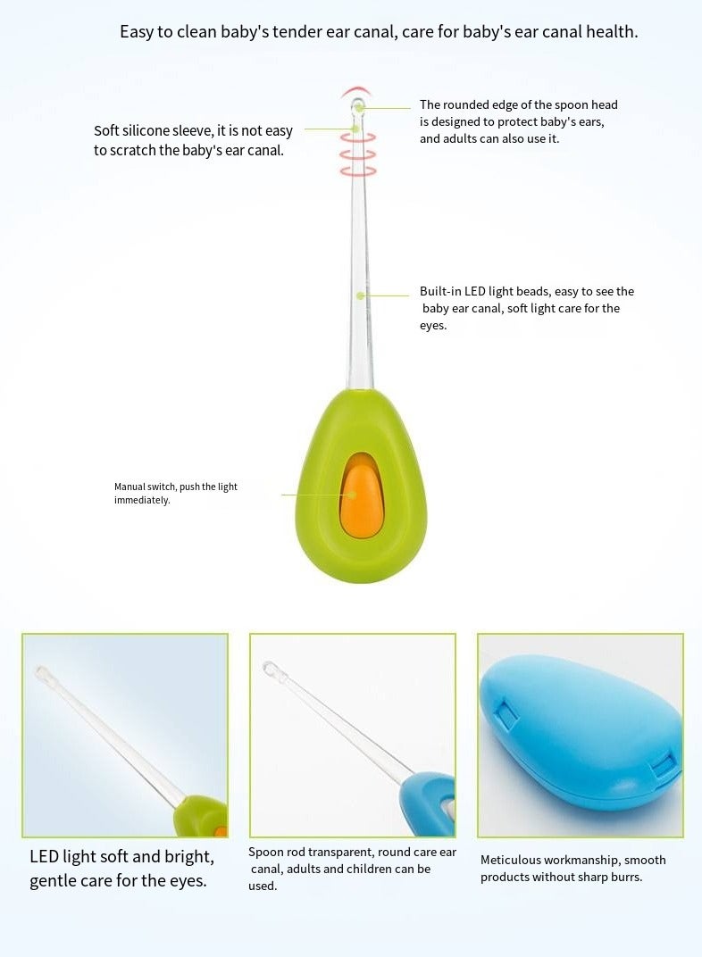 أطفال الهوغوز مجموعة العناية بالطفل قصاصات الأظافر الأذن ملعقة الماء عداد درجة حرارة الماء 6 قطع (أخضر -برتقالي) - Image 4