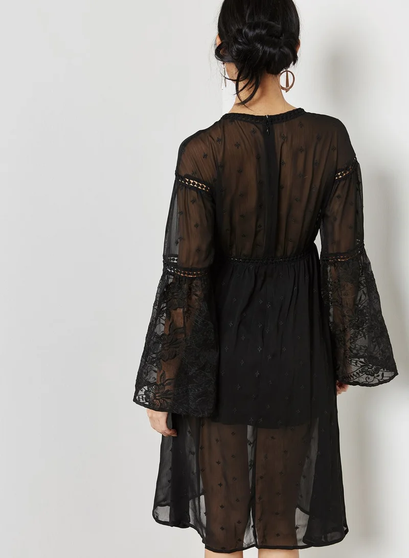 LOST INK Lace Pleated Dress