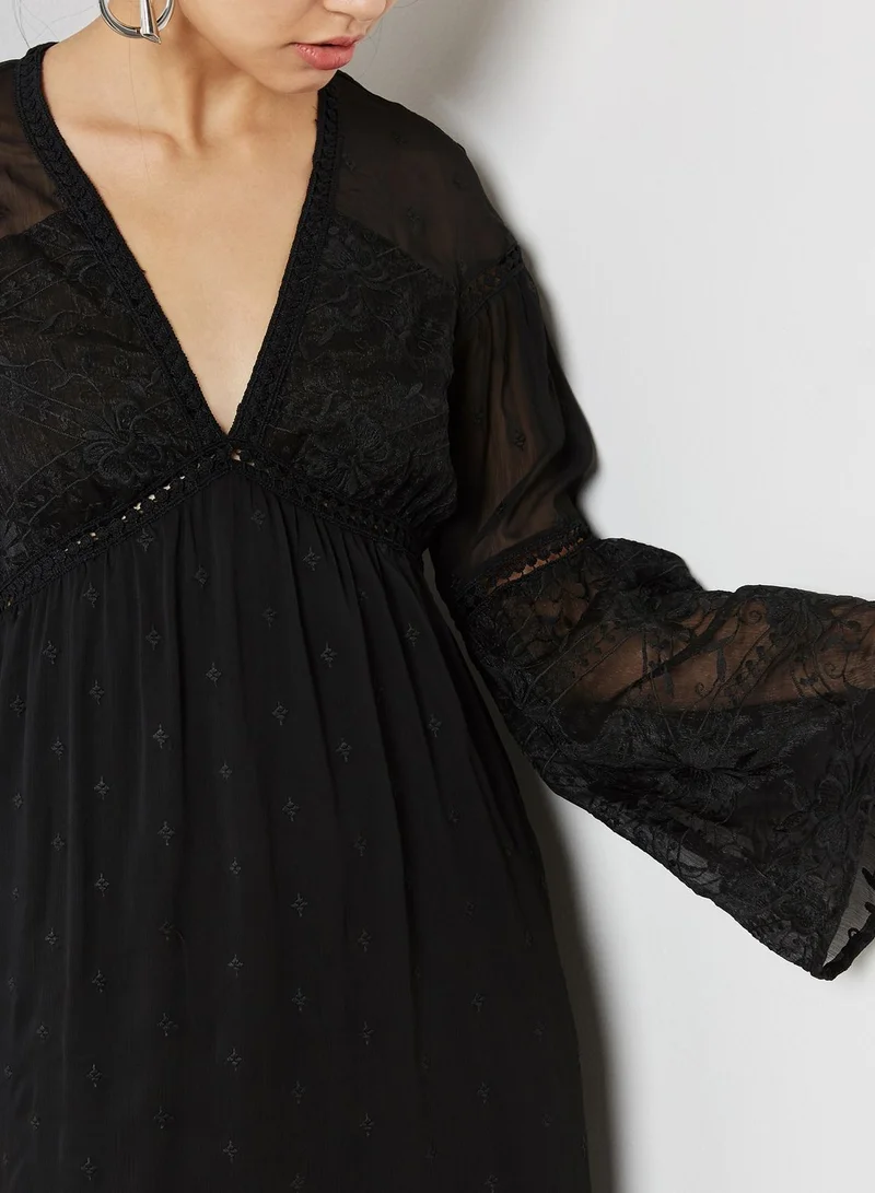 LOST INK Lace Pleated Dress