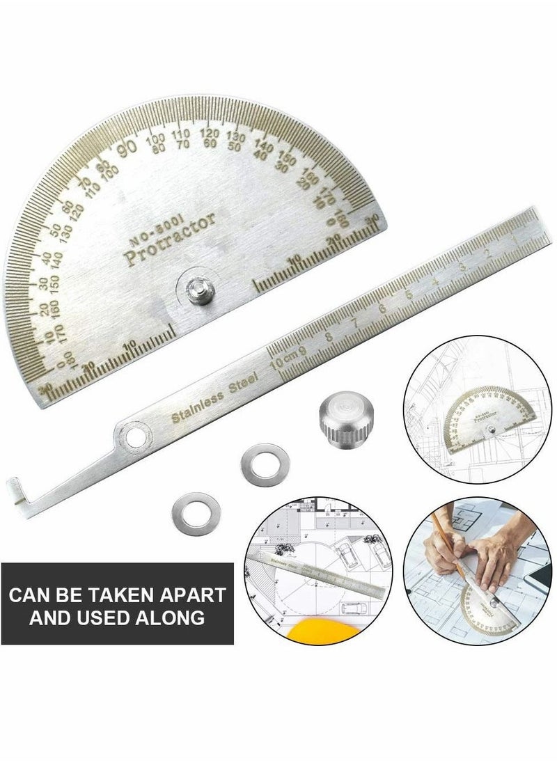 Generic Angle Protractor Angle Finder Ruler, Stainless Steel Protractor 180 Degrees Angle Ruler, Universal Goniometer Angle Finder Tool for Carpenter Painting Drawing Measuring (10 cm/ 3.94 Inch)  - Image 2