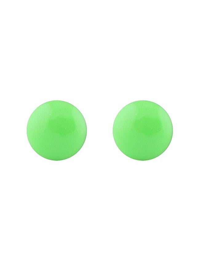 Studex - Novelty Neon Green Button Allergy free Stainless Steel  Ear Studs For Kids - Image 1