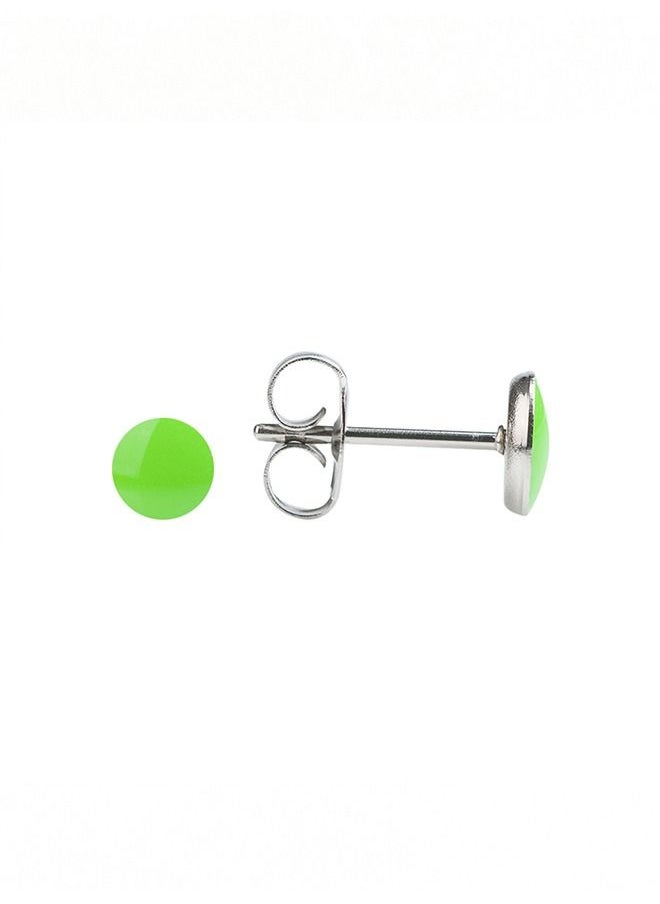 Studex - Novelty Neon Green Button Allergy free Stainless Steel  Ear Studs For Kids - Image 1