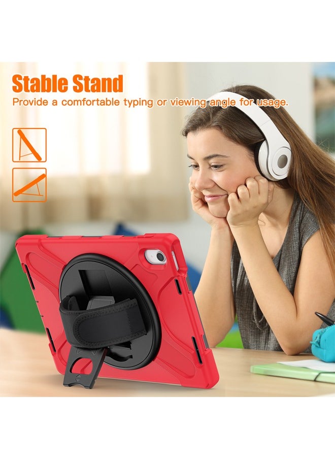Case for iPad (A16) 11th 11 inch 2025 Gen iPad 11 Case/Case For iPad 10th Gen Case 2022 iPad 10 Case Upgraded Grade Heavy Duty Silicone with Pencil Holder 360 Degree Rotating Stand Handle Cover for 11" iPad 11th 2025/10.9"iPad 10th Gen 2022