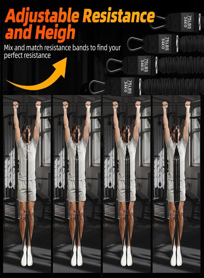 TB3C Pull Up Assistance Bands, Adjustable Heavy Duty Resistance Band for Pull Up Bar with 4 Assist Bands, Dual Footrests, Resistance Bands for Ｗorking Out, Strength Training, Home Gym(Black) - Image 2