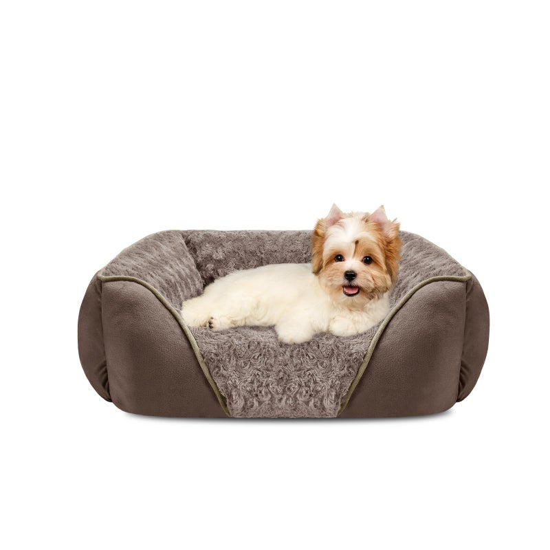 INVENHO Small Dog Bed Rectangle Washable Orthopedic Soft Calming Sleeping Durable Pet Cuddler with Anti-Slip Bottom - Image 1