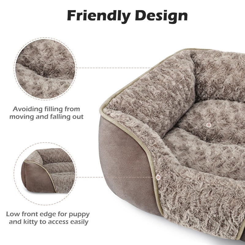 INVENHO Small Dog Bed Rectangle Washable Orthopedic Soft Calming Sleeping Durable Pet Cuddler with Anti-Slip Bottom - Image 5