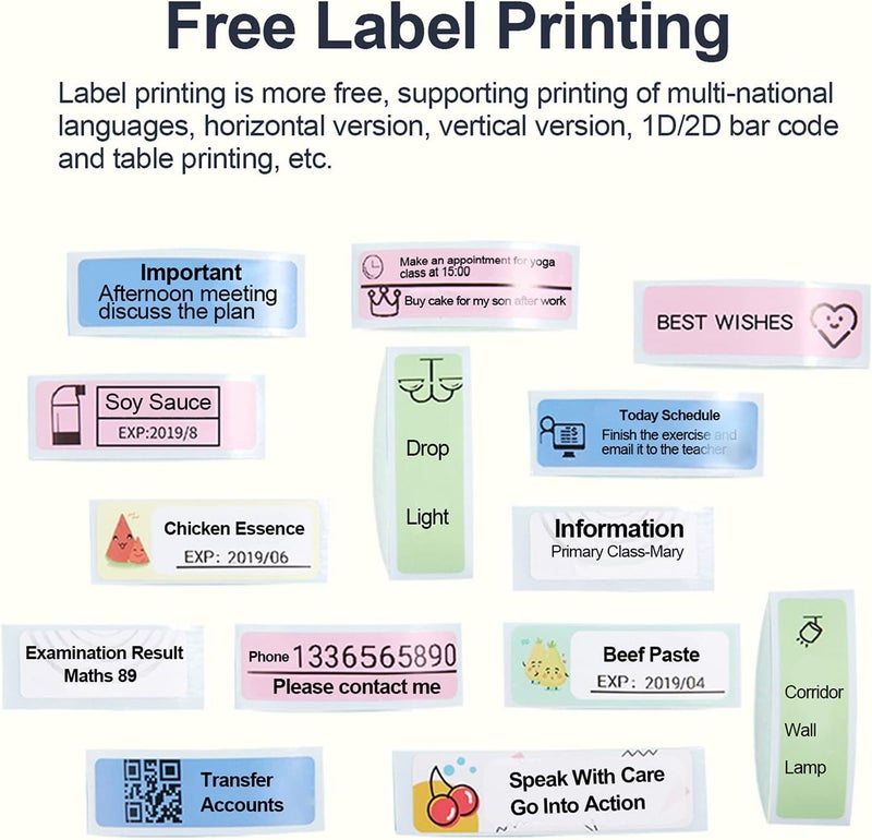 Vinsa Portable Handheld Thermal Label Printer Wireless BT Label Maker Sticker Machine Compatible with iOS Android Smartphone for Home Office School Supermarket Store Labeling Barcodes Journals Name - Image 4
