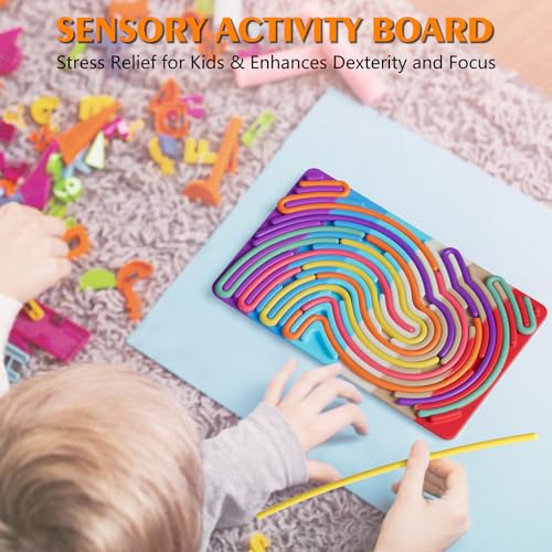 Spkwis Sensory Fidget Toys for Kids Toddler Boys ,Sensory Activity Board for Stress Anxiety Autistic ADHD, Calm Down Travel Airplane Essentials Toy for 3+ Year Old, Stuffers Gifts for Teens Girls - Image 3