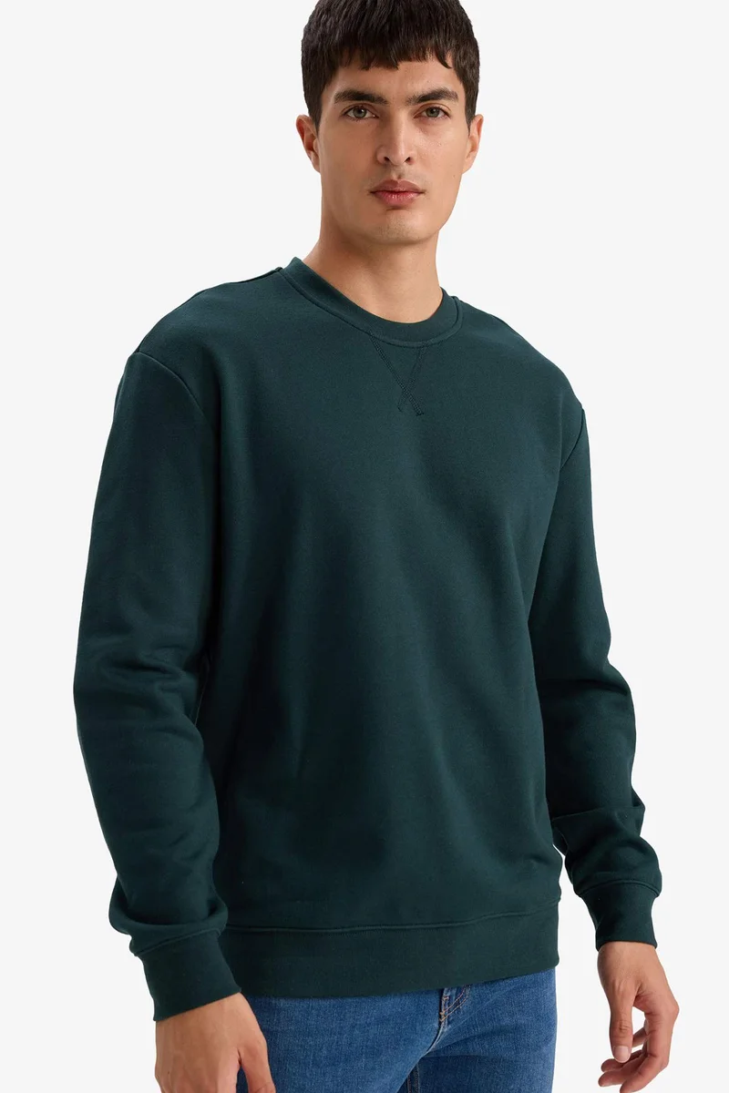 ديفاكتو Regular Fit Basic Cotton Sweatshirt