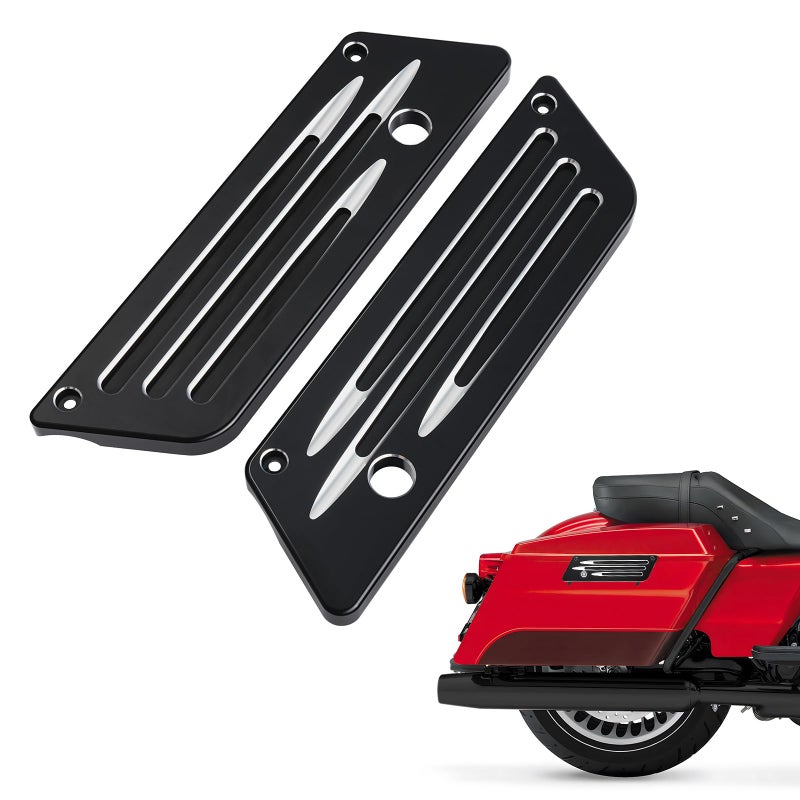 Black Anodized Billet Hard Saddlebag Bags Latch Cover for Harley-Davidson Touring 1993-2013